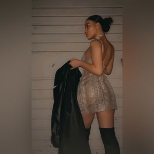 Sexy Faux Snakeskin Mini Dress